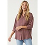 SIMPLY STYLED BUTTON DOWN TOP-MAUVE