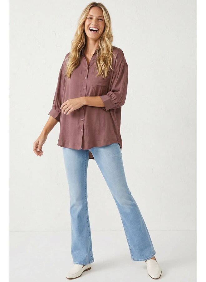 SIMPLY STYLED BUTTON DOWN TOP-MAUVE