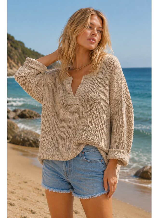 SOFT KNIT ENERGY TOP-BEIGE