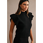 RUFFLED & REFINED VEST-BLACK