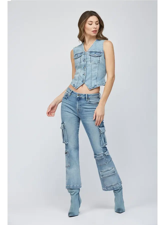 REBEL FITTED DENIM VEST