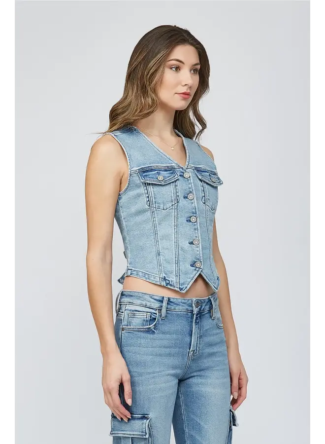 REBEL FITTED DENIM VEST
