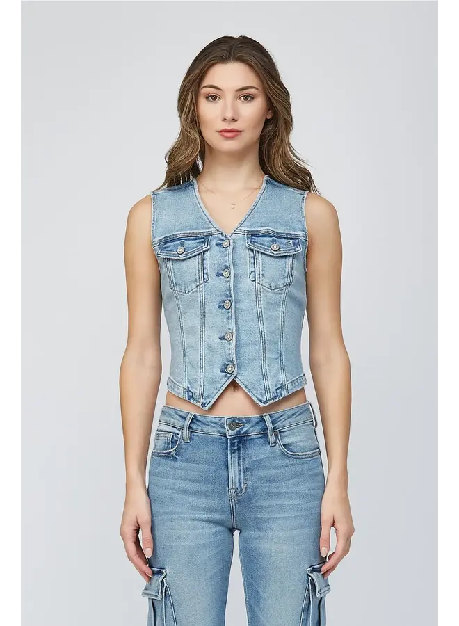 REBEL FITTED DENIM VEST
