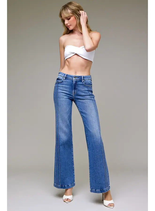 CHRIS MID RISE FLARE PINTUCK JEAN