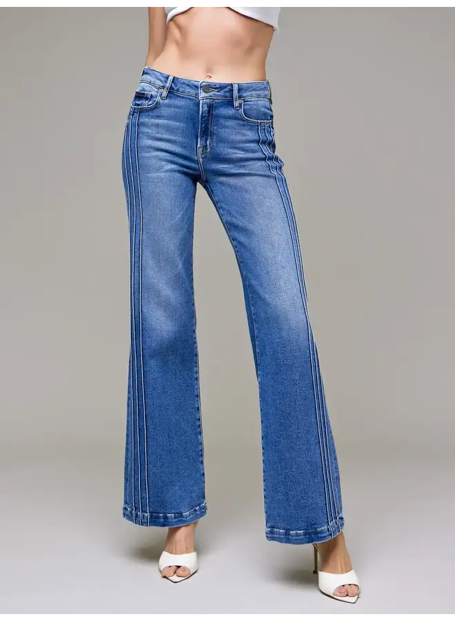 CHRIS MID RISE FLARE PINTUCK JEAN
