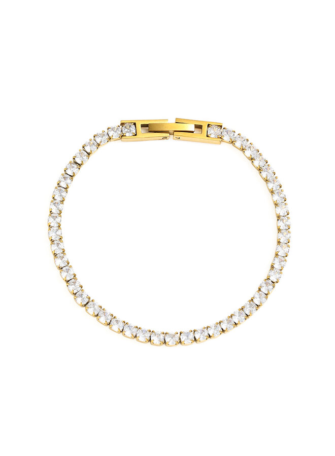 BERLIN 18KGP ZIRCONIA PAVED BRACELET