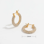 ATHENA 18KGP PAVED HOOP EARRINGS