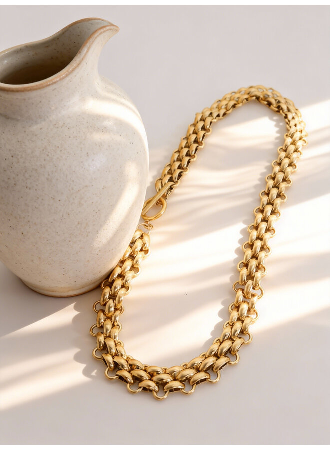 NERIAH 18KGP RETRO CHOKER NECKLACE