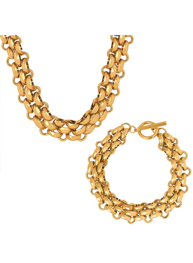 BRAYLEE 18KGP RETRO BRACELET