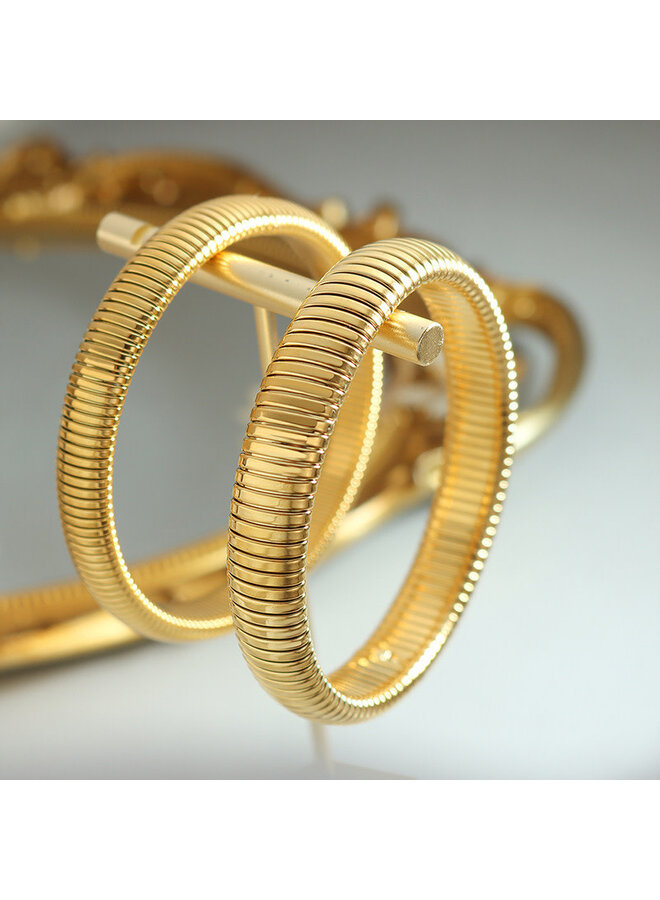 BEATRIX 18KGP ELASTIC SNAKE BRACELET