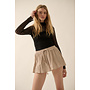 LACE & LINES MOCK NECK TOP-BLACK