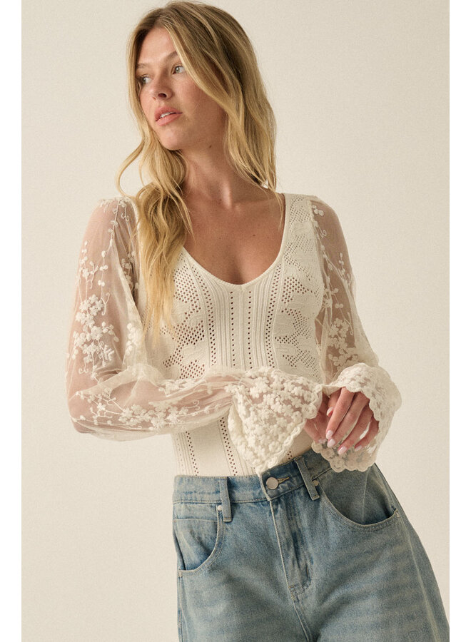 IT POINTS TO ME BODYSUIT-CREAM
