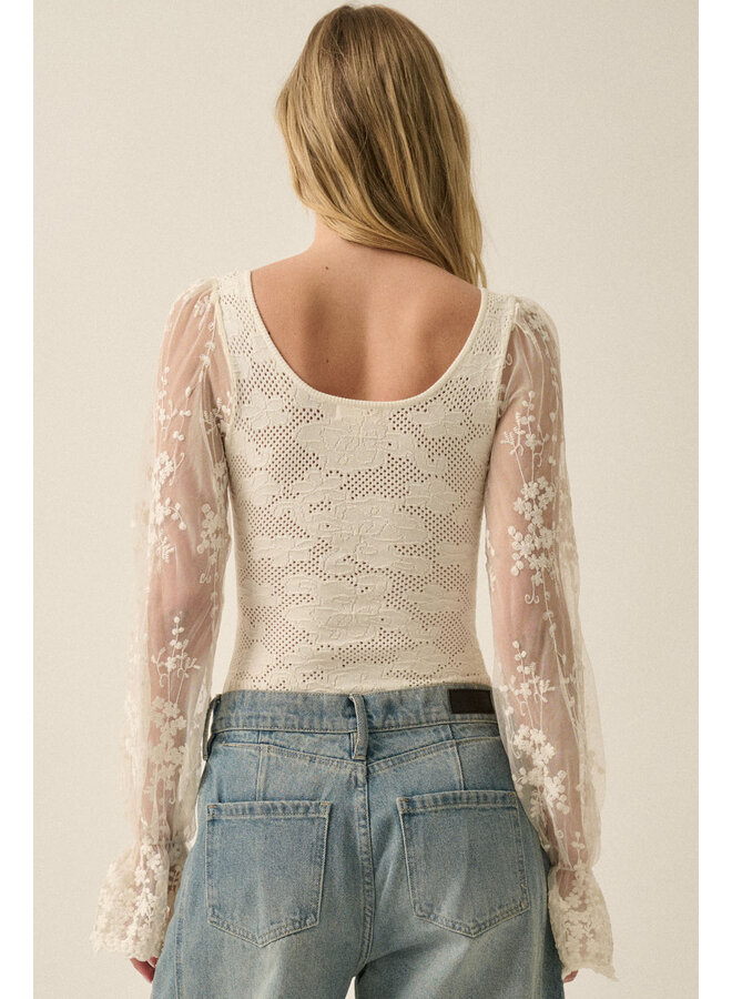 IT POINTS TO ME BODYSUIT-CREAM
