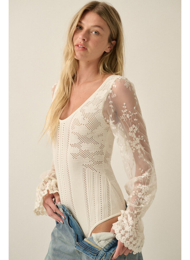 IT POINTS TO ME BODYSUIT-CREAM