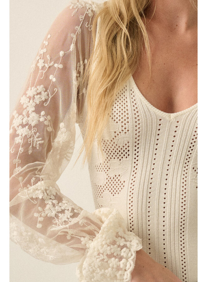 IT POINTS TO ME BODYSUIT-CREAM