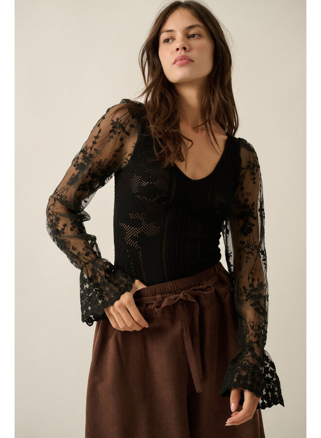 IT POINTS TO ME BODYSUIT-BLACK