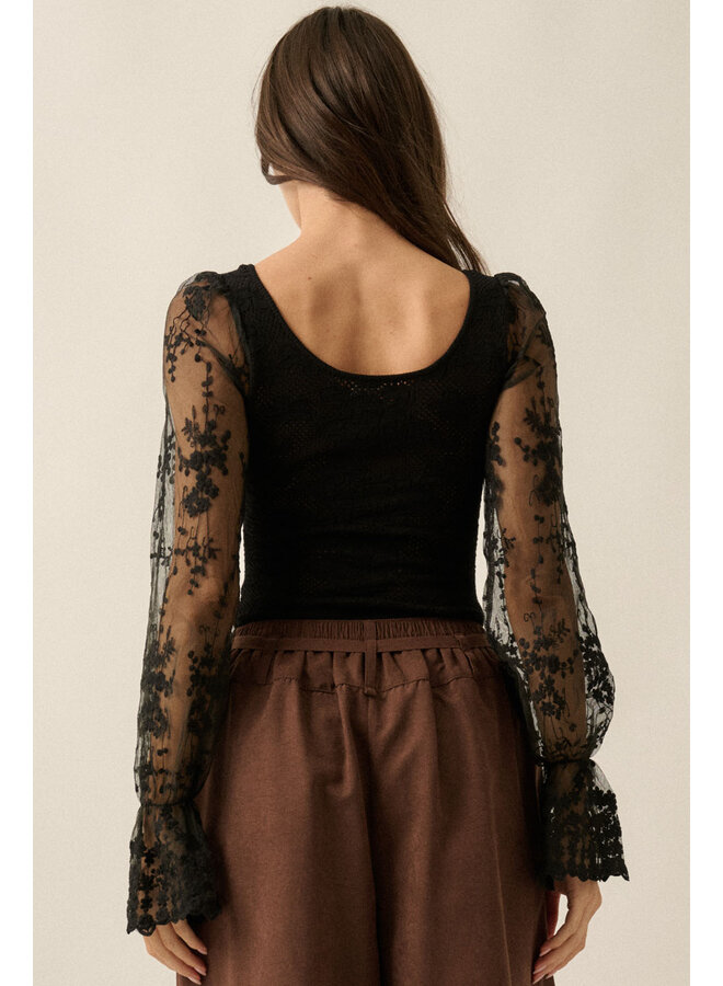 IT POINTS TO ME BODYSUIT-BLACK