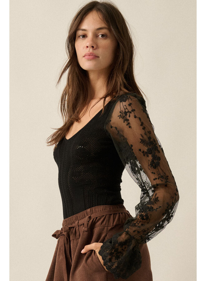IT POINTS TO ME BODYSUIT-BLACK