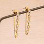 AVA LEE 18KGP ZIRCONIA CHAIN EARRINGS