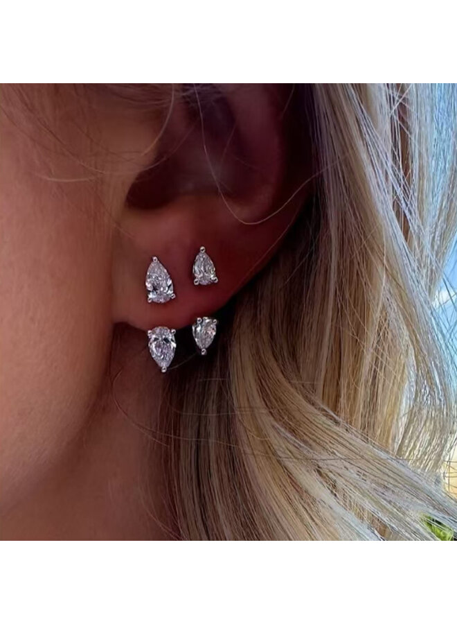 AMANDA 18KGP WATERDROP HOOP EARRINGS