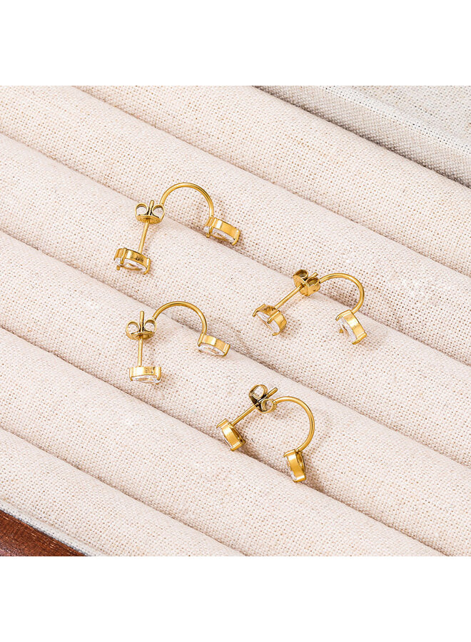AMANDA 18KGP WATERDROP HOOP EARRINGS