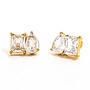 ASA 18KGP DOUBLE STUD EARRINGS