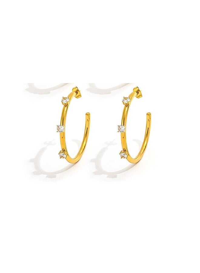 ABIGAIL 18KGP HOOP EARRINGS