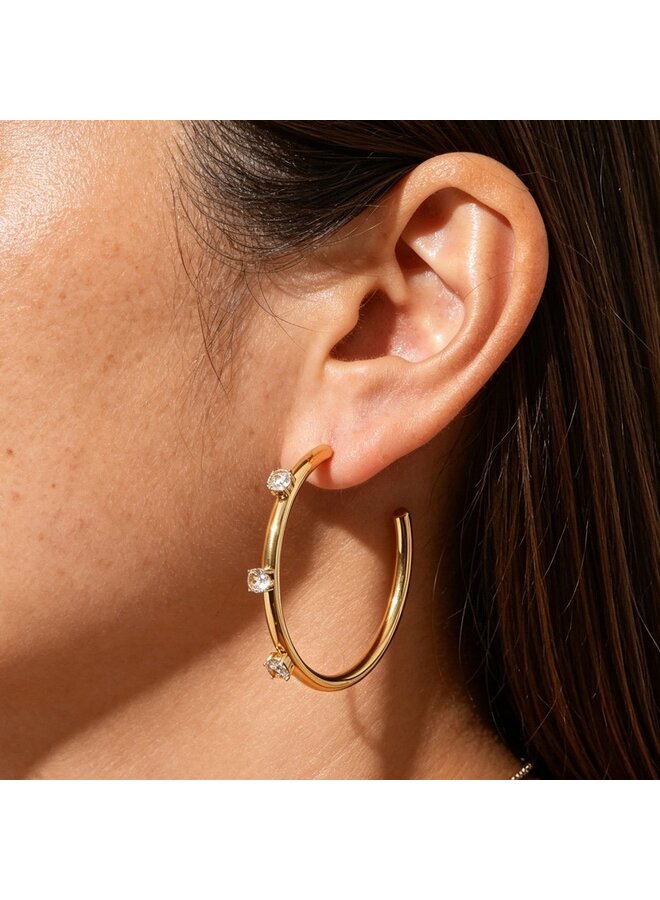 ABIGAIL 18KGP HOOP EARRINGS