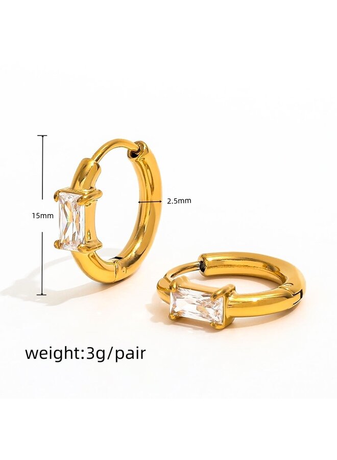 EMMELINE  18KGP HUGGIE HOOP EARRINGS