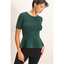 PRETTY IN PEPLUM TOP-DARK GREEN