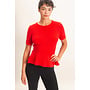 PRETTY IN PEPLUM TOP-RED