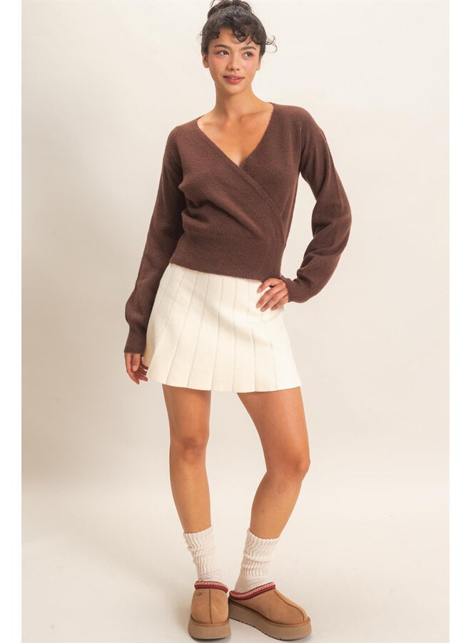 SIMPLY YOU LONG SLEEVE TOP-DARK BROWN