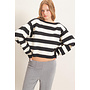 A LOVE FOR STRIPES TOP-BLACK