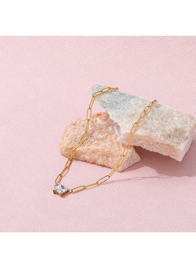 NAOMI 18KGP DOUBLE PENDANT NECKLACE