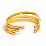 BEA 18KGP OVAL ZIRCONIA CUFF BRACELET