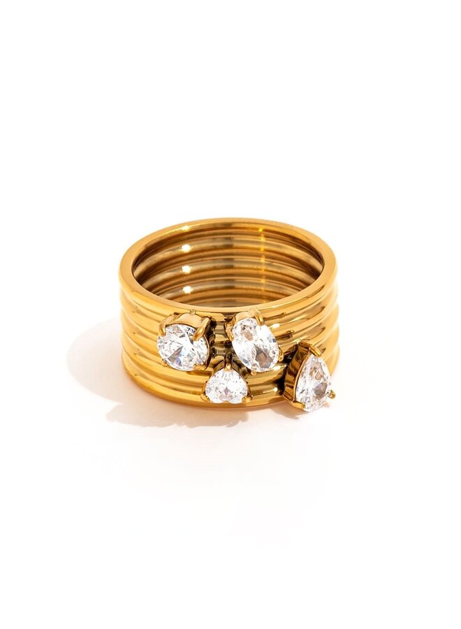 ROXANNE 18KGP SIZED RING