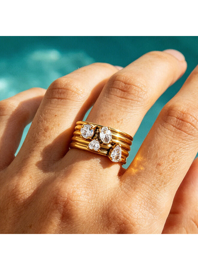 ROXANNE 18KGP SIZED RING