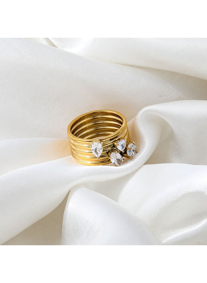 ROXANNE 18KGP SIZED RING