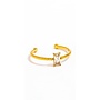 RIA 18KGP ADJUSTABLE RECTANGLE ZIRCONIA RING