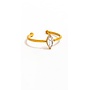 REBECCA 18KGP ADJUSTABLE OVAL ZIRCONIA RING