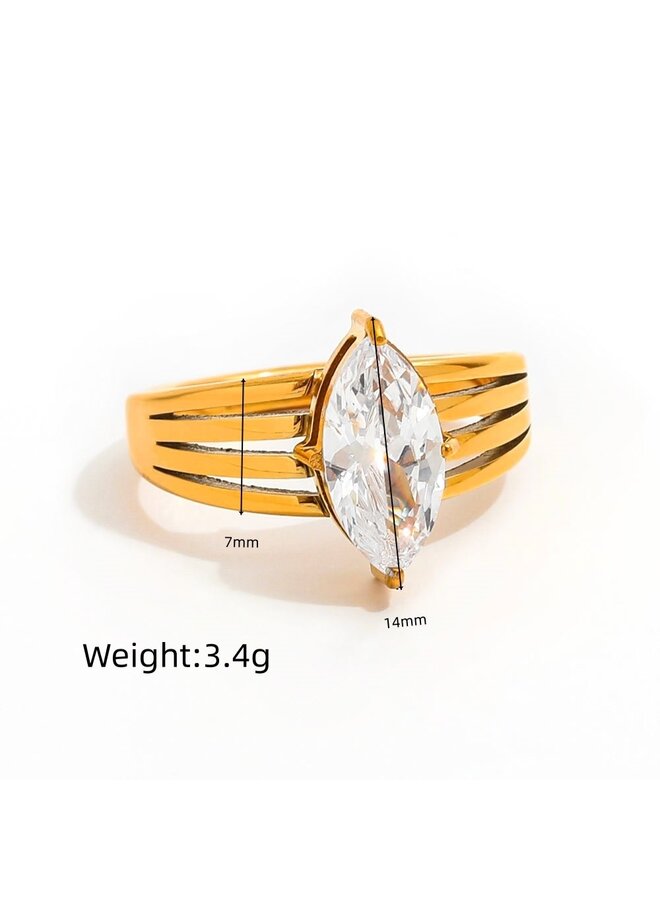 REIGN 18KGP SIZED RING