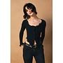 BLOOMING BEAUTY BUTTON DOWN KNIT TOP