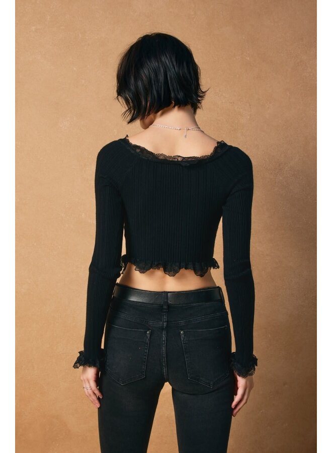 BLOOMING BEAUTY BUTTON DOWN KNIT TOP