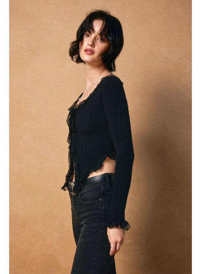 BLOOMING BEAUTY BUTTON DOWN KNIT TOP