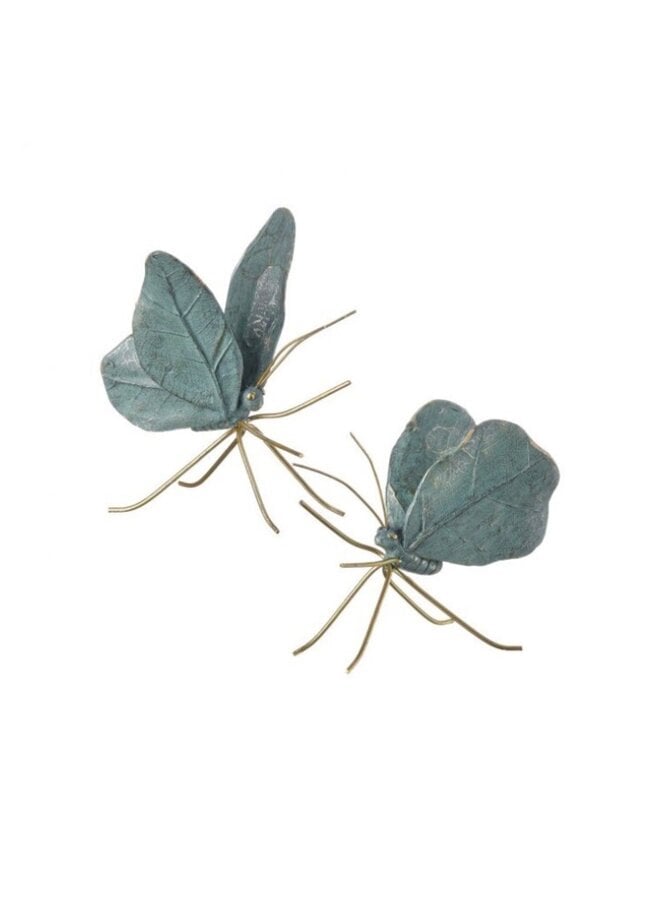5" RESIN/METAL BUTTERFLY DECOR-VERDI/GOLD