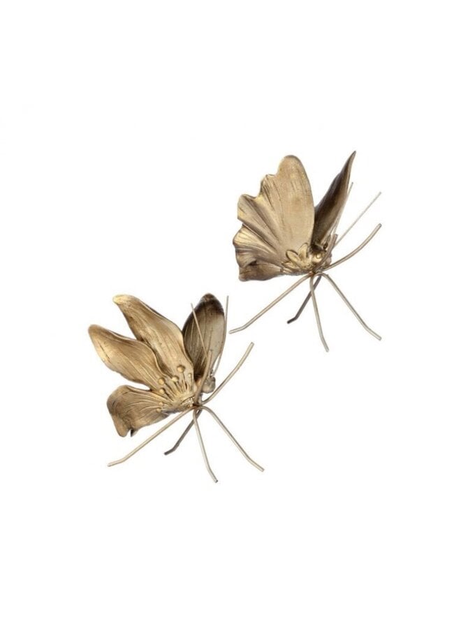5" RESIN/METAL BUTTERFLY DECOR-CHAMPAGNE GOLD