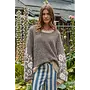 STRIPES IN BLOOM EMBROIDERED KNIT TOP