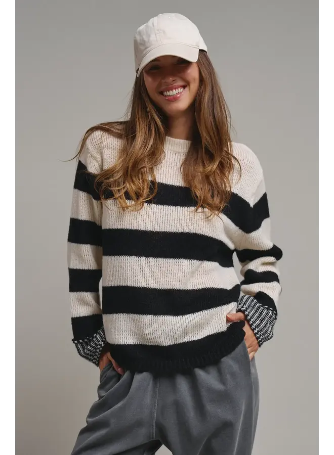 I LIKE THEM CHUNKY STRIPED KNIT TOP
