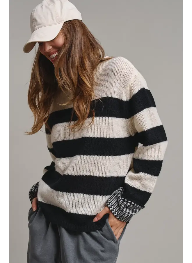 I LIKE THEM CHUNKY STRIPED KNIT TOP