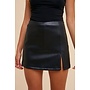 WHAT HAPPENS IN VEGAS LEATHER SKORT-BLACK